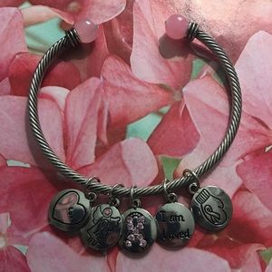 Cuff bracelet breast cancer awareness NWT